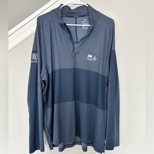 Men’s XL Nike dri-fit quarter-zip pullover with 3M open logo - Navy blue